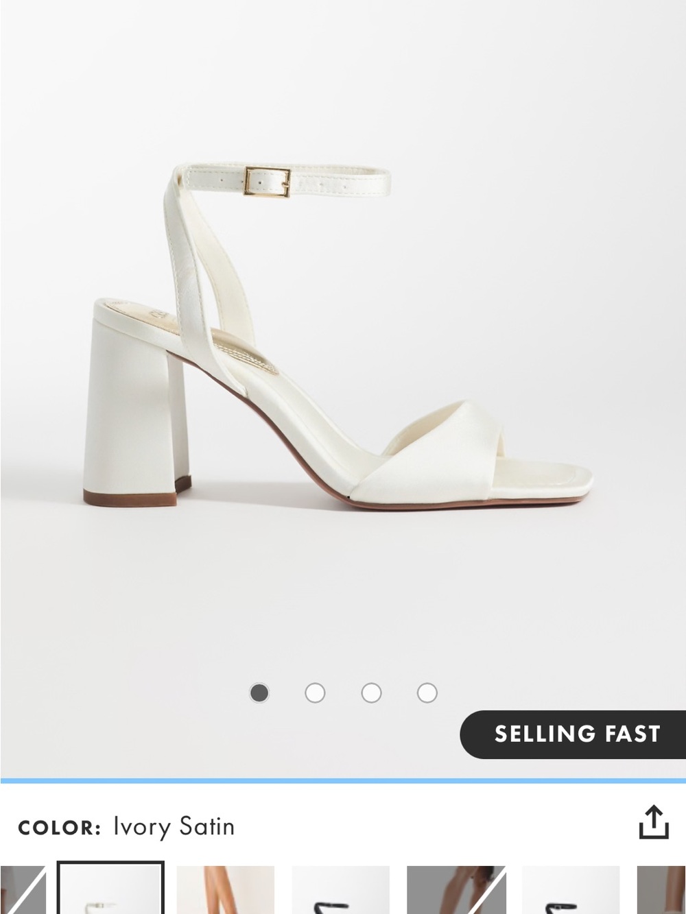 ASOS Ivory Satin Block Heels